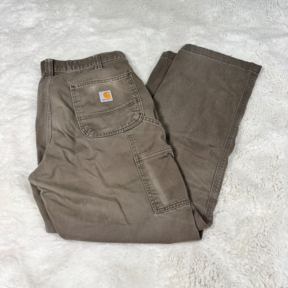 Vintage Carhartt Men's Work Pants 36x30 Green Cargo Utility Pants